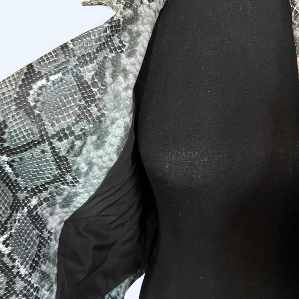 Bershka faux leather snake print moto biker jacket Size Medium NEW - Picture 6 of 8